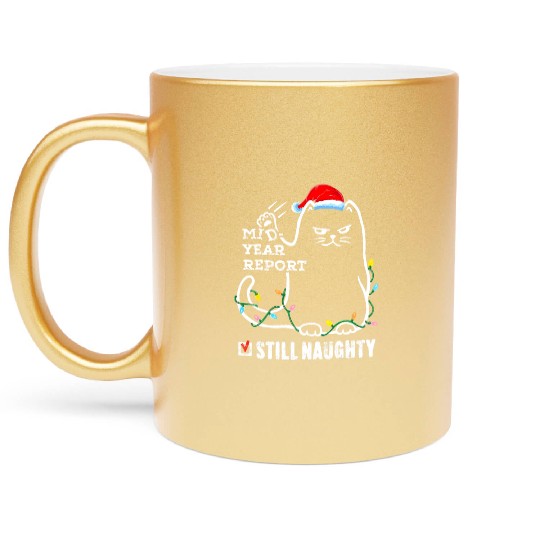 Cat Christmas In July Mid Year Report Still Metallic Mugs