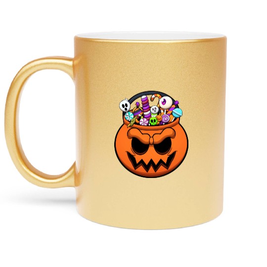 Halloween Trick Or Treat Candy Metallic Mugs