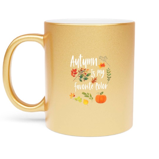 Autumn Is My Favorite Color Fall Season Metallic Mugs