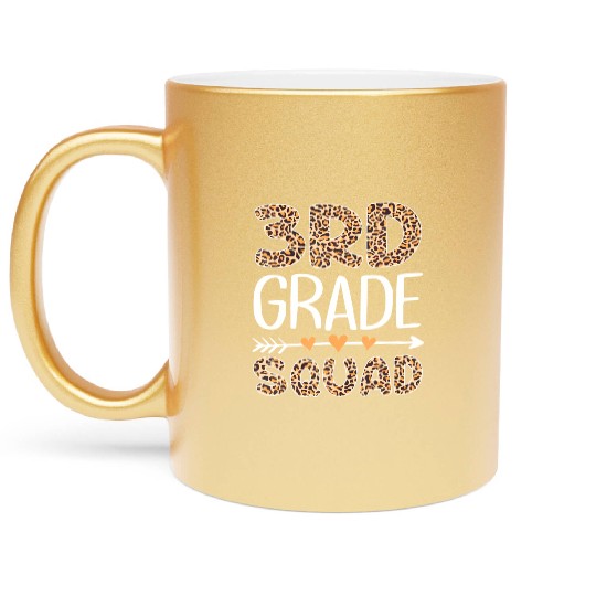 Back To School Third Grade 3rd Grade Squad Metallic Mugs
