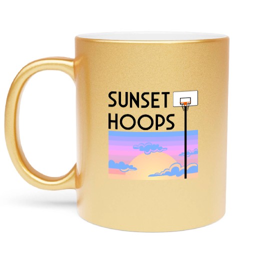 Basketball Gift: Sunset Hoops Metallic Mugs