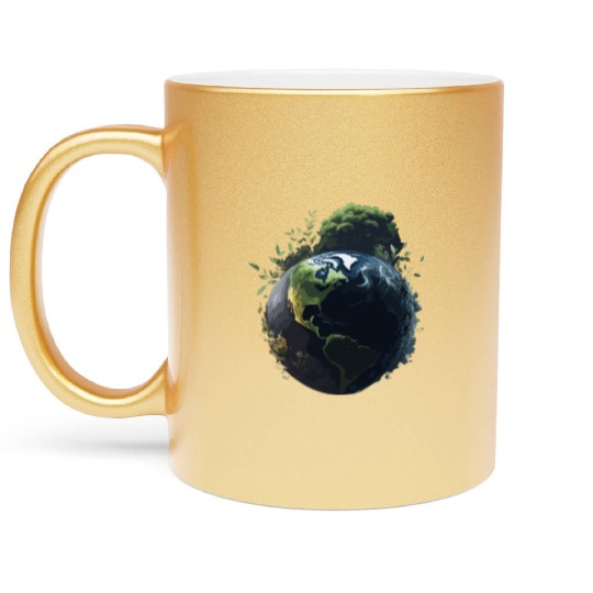 Save Earth Day World Environment Day Inspirational Metallic Mugs