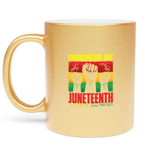 Ecipation Day 1865 African American Juneteenth Fla Metallic Mugs