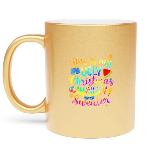 This Is My Christmas In July Sweater Summer Metallic Mugs