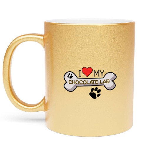 Chocolate Labrador - I Love My Chocolate Lab Metallic Mugs