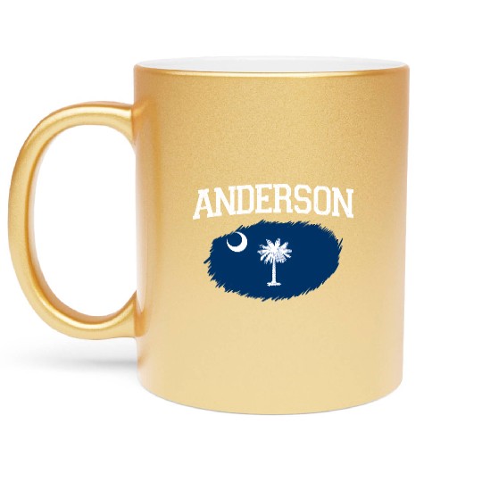 Anderson Sc South Carolina Flag Usa Sports Metallic Mugs