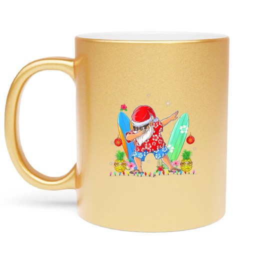 CHRISTMAS IN JULY Summer Xmas Decoration Metallic Mugs