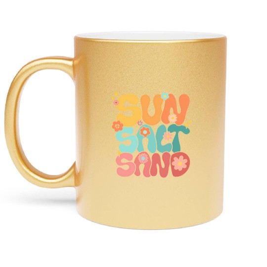 Sun Salt Sand Summer Family Vacation Hawaii Beach Metallic Mugs