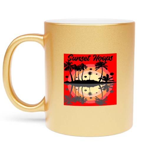 Basketball Gift: Sunset Hoops Metallic Mugs