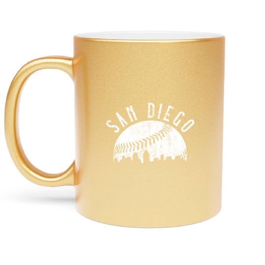 San Diego California yline Metallic Mugs