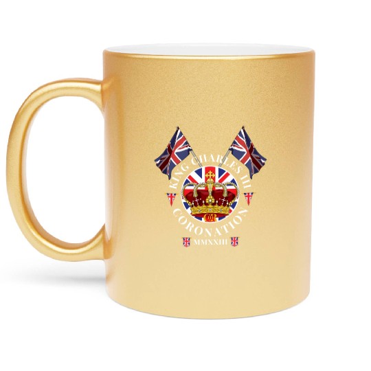 King Charles Iii British Monarch Royal Coronation Metallic Mugs