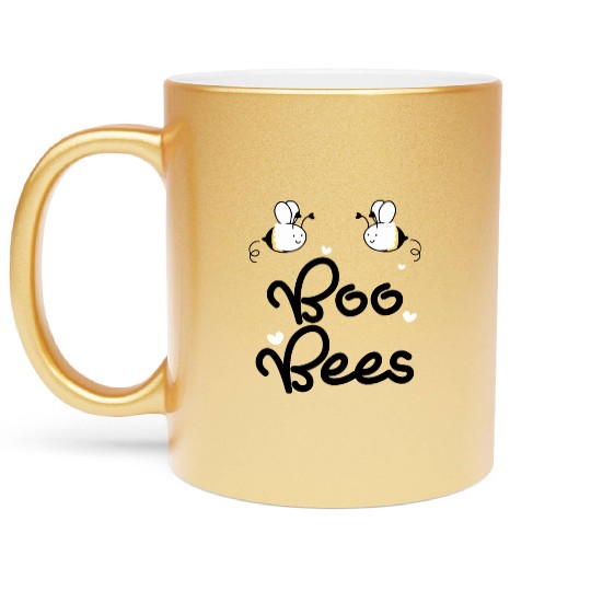 boo bees green Metallic Mugs