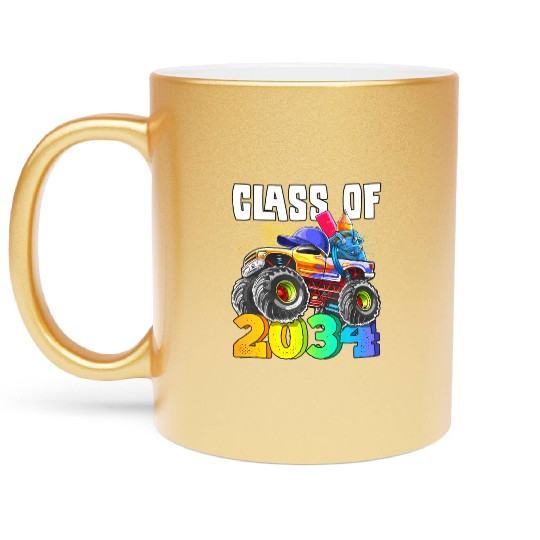 Class of 2034 Monster Truck Kindergarten Back to Metallic Mugs