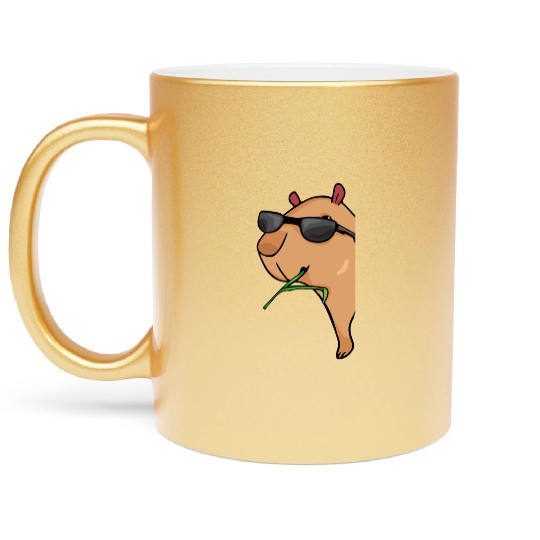 Capybara Lover Women Capybara Gift Men Capybara Metallic Mugs