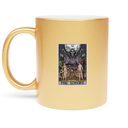 The Tarot Card Halloween Grim Reaper Gothic Horror Metallic Mugs