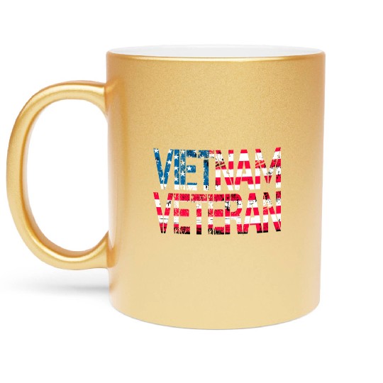 Vietnam Veteran Us Flag Vietnam Vets Metallic Mugs