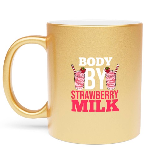 Strawberry Milk Shake Korean Vegan Japanese Metallic Mugs