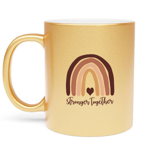 Stronger Together in Tone Rainbow Heart Metallic Mugs
