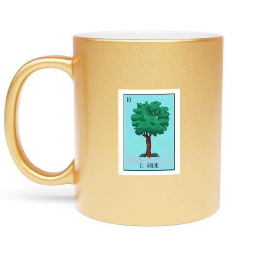 El Arbol Lottery Card The Tree Card Mecan Metallic Mugs