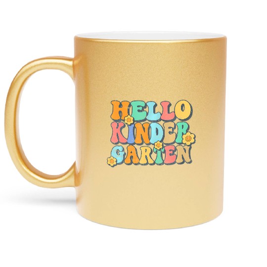 Hello Kindergarten Teacher Team Back To School Metallic Mugs