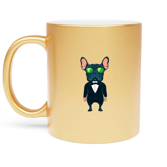 Frenchie The Gangster Metallic Mugs