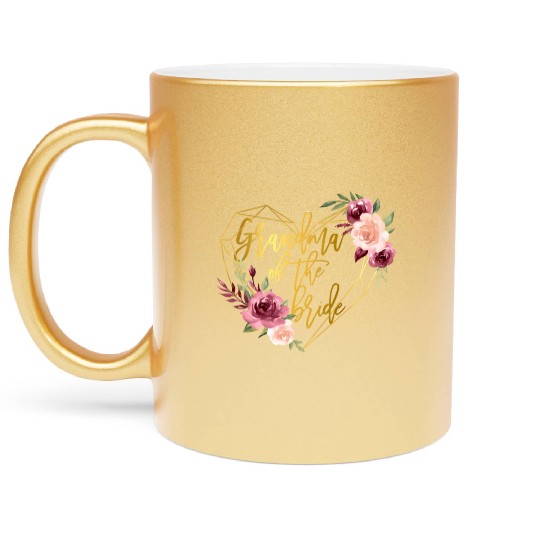 Bridal Team Floral For Grandma Of The Bride Metallic Mugs