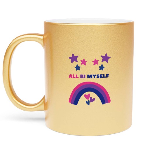All Bi Myself Bisexual Pride LGBTQ Metallic Mugs