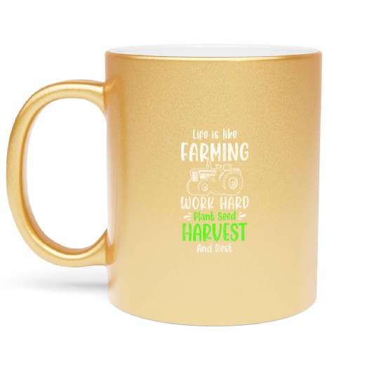 Harvest Field Worker Field Metallic Mugs