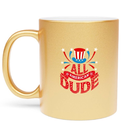 All American Dude American Pride US Patriot Metallic Mugs