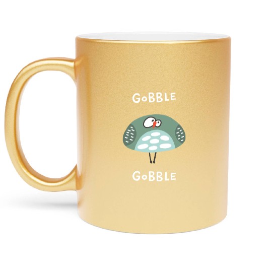 Gobble Gobble Strange Bird Metallic Mugs