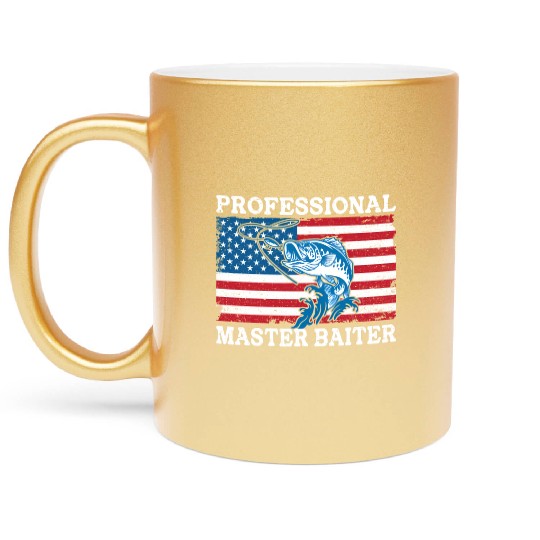 Professional Master Baiter Us American Flag Bass Metallic Mugs