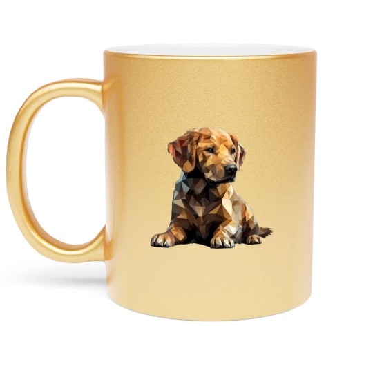 Golden Retriever Puppy Dog Metallic Mugs