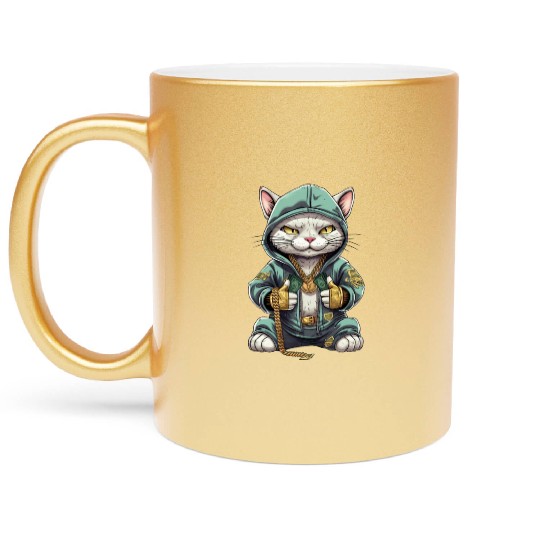 Hip-Hop Kitty - Money Moves Metallic Mugs