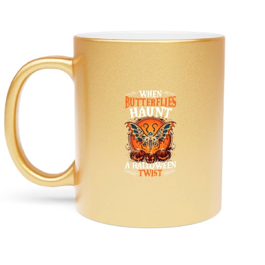 Butterfly Halloween Trick Or Treat Insect Lover Metallic Mugs