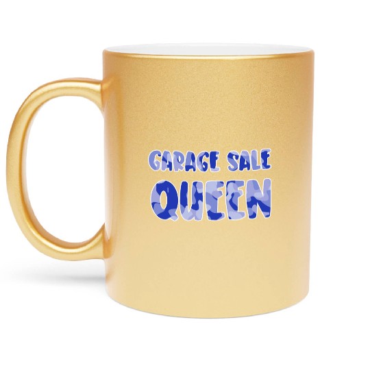 Garage Sale Queen blue camo Metallic Mugs
