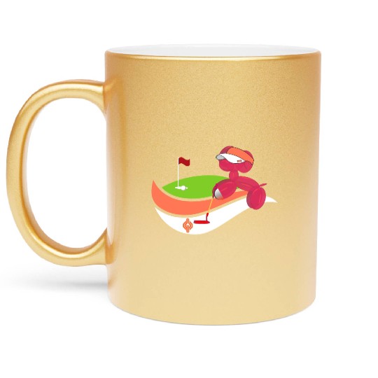 Summer Golf Balloon Dog Metallic Mugs