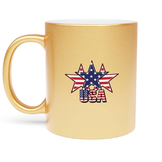 God bless America the land of the free Metallic Mugs