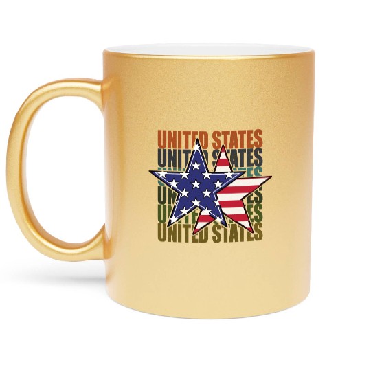 God bless America the land of the free Metallic Mugs