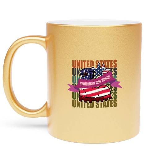 God bless America the land of the free Metallic Mugs