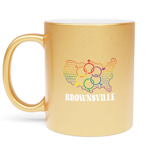 Brownsville Pride Month Pride Flag LGBT Community Metallic Mugs
