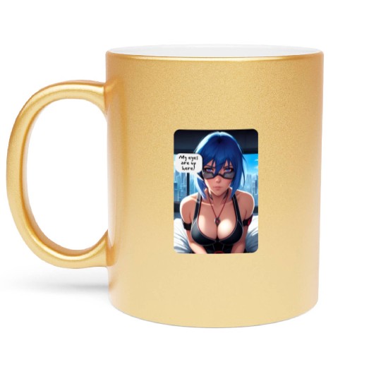 Cyberpunk Waifu Influencer Design 10 Metallic Mugs