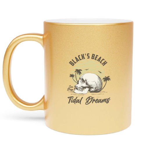 Black's beach San Diego California Metallic Mugs