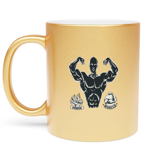 workout and gym power Metallic Mugs for athletic men