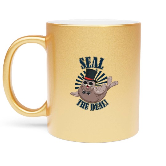 Seal The Day | Funny Motivational Seal Quotes Metallic Mugs
