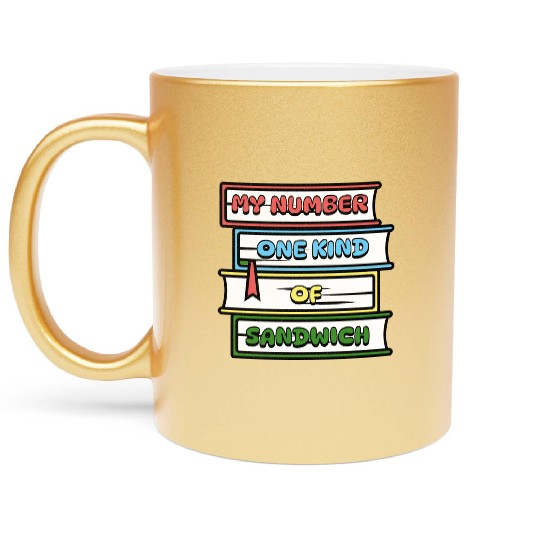 My Number One Kind Of Sandwich Book Lovers Metallic Mugs