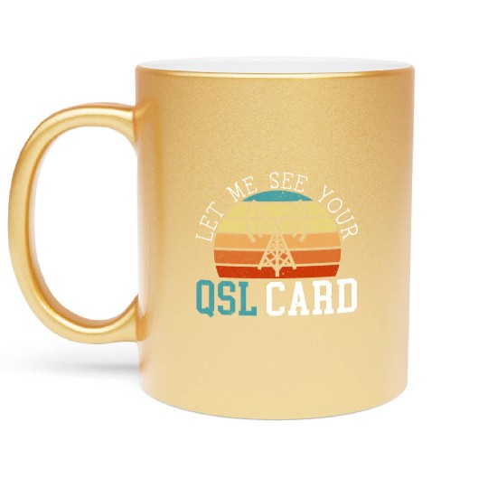 Ham Radio Operator Morse Code Radioactivity Metallic Mugs