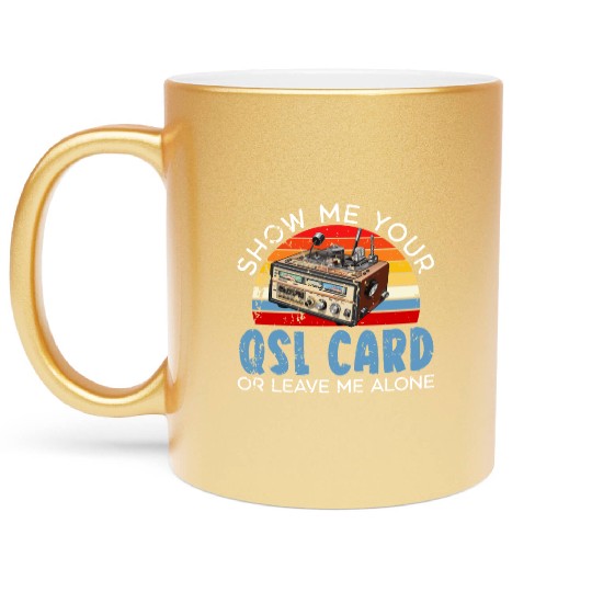 Ham Radio Operator Morse Code Radioactivity Metallic Mugs