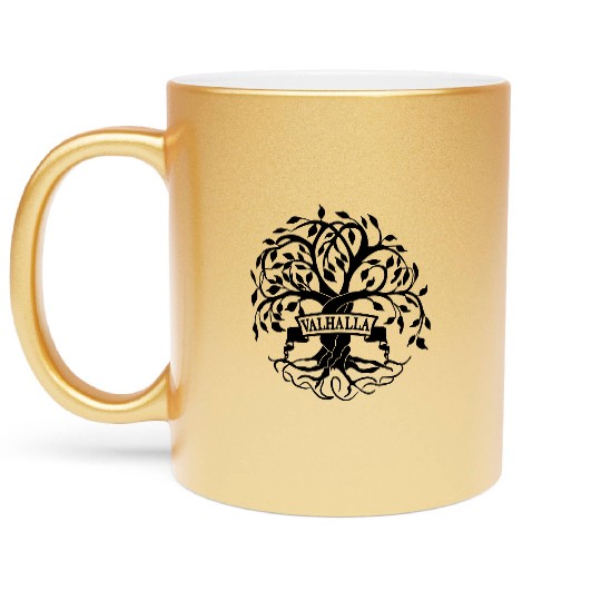 Yggdrasil the Tree of Life with Valhalla Metallic Mugs