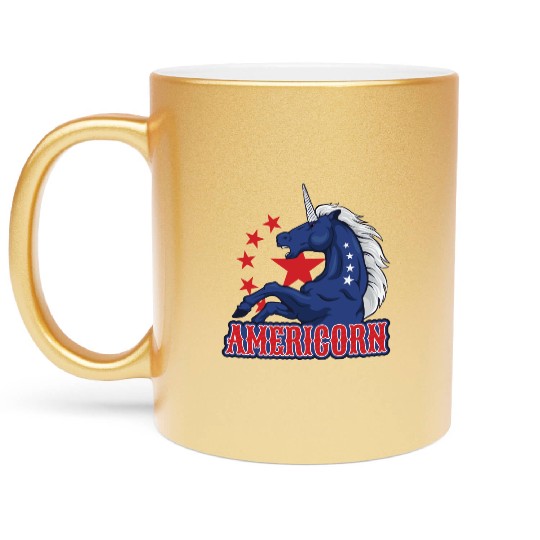 Americorn 4th Of July 1776 Metallic Mugs