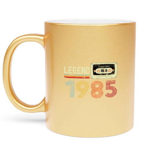 1985 Geburtstag Vintage Cassette Metallic Mugs